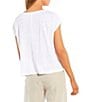 Color:White - Image 2 - Organic Linen Jersey V-Neck Tee Shirt