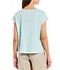 Color:Clearwater - Image 2 - Organic Linen Jersey V-Neck Tee Shirt
