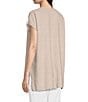 Color:Natural White - Image 4 - Organic Linen Knit V-Neck Cap Sleeve Boxy Top