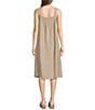 Color:Unnatural - Image 2 - Organic Linen Square Neck Sleeveless Smocked Midi Dress