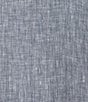 Color:Chambray - Image 4 - Organic Linen Yarn-Dyed Mandarin Collar Long Sleeve Button-Front Shirt Dress