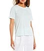 Color:Clearwater - Image 1 - Organic Pima Cotton Jersey Crew Neck Short Sleeve Tee Shirt
