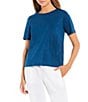 Color:Atlantis - Image 1 - Organic Pima Cotton Jersey Crew Neck Short Sleeve Tee Shirt