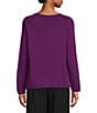 Eileen Fisher Peruvian Cotton Blend Boat Neck Long Sleeve Sweater, Color:Dalia - Image 2
