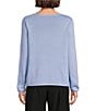 Eileen Fisher Peruvian Cotton Blend Boat Neck Long Sleeve Sweater, Color:Myrtle - Image 2
