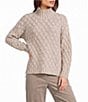 Eileen Fisher Peruvian Cotton Boucle Fluff Turtleneck Long Sleeve Sweater - Image 1