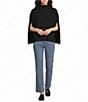 Eileen Fisher Peruvian Cotton Cloud Stand Collar Poncho - Image 3