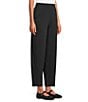 Eileen Fisher Petite Cozy Brushed Terry Flat Front Ankle Lantern Pants, Color:Black - Image 3