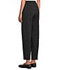 Eileen Fisher Petite Cozy Brushed Terry Flat Front Ankle Lantern Pants, Color:Black - Image 4