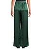 Eileen Fisher Petite Size Crinkled Textured Satin Weave Pull-On Straight Leg Pants - Image 2