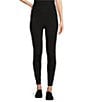 Eileen Fisher Petite Size Knit Jersey High-Rise Slim Leggings, Color:Black - Image 1