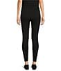Eileen Fisher Petite Size Knit Jersey High-Rise Slim Leggings, Color:Black - Image 2