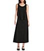 Eileen Fisher Petite Size Lightweight Ponte A-Line Skirt, Color:Black - Image 3
