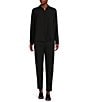 Eileen Fisher Petite Size Silk Georgette Crepe Point Collar Long Sleeve Button Front Shirt, Color:Black - Image 3