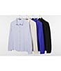 Eileen Fisher Petite Size Silk Georgette Crepe Point Collar Long Sleeve Button Front Shirt, Color:Black - Image 5