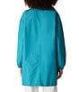 Eileen Fisher Petite Size Stand Collar Long Sleeve Long Coat, Color:River - Image 2