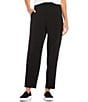 Eileen Fisher Petite Size Tencel Jersey Tapered Slouch Ankle Pull-On Pants, Color:Black - Image 1