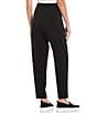 Color:Black - Image 2 - Petite Size Tencel Jersey Tapered Slouch Ankle Pull-On Pants