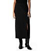 Eileen Fisher Petite Size Washable Flex Ponte Pull-On Side Slit Skirt - Image 1