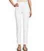 Color:White - Image 1 - Petite Size Washable Stretch Crepe Pull-On Slim Ankle Pants