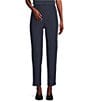 Color:Ocean - Image 1 - Petite Size Washable Stretch Crepe Pull-On Slim Ankle Pants