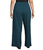 Eileen Fisher Plus Size Organic Cotton Blend Brushed Terry Elastic Waist Straight Side Vent Pants, Color:Alpine - Image 2