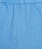 Eileen Fisher Plus Organic Linen Elastic Waist Pleated Lantern Ankle Pants, Color:Azure - Image 4
