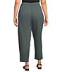 Eileen Fisher Plus Organic Cotton Garment Dyed Terry Slouch Ankle Pants, Color:Everglade - Image 2