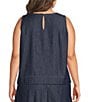Eileen Fisher Plus Lightweight Denim Round Neck Sleevless Shell Top - Image 2