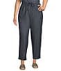 Eileen Fisher Plus Organic Cotton Twill Pull-On Ankle Pants, Color:Denim - Image 1