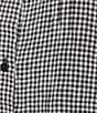 Eileen Fisher Plus Puckered Organic Linen Gingham Mandarin Collar Short Sleeve Coordinating Top, Color:Black White - Image 4