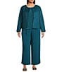Eileen Fisher Plus Quilted Silk Round Neck Long Sleeve Jacket, Color:Habor - Image 3