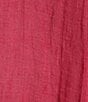 Color:Geranium - Image 4 - Plus Size Delave Organic Linen Round Neck Short Sleeve Cropped Poncho