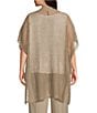 Color:Natural - Image 2 - Plus Size Delave Organic Linen Short Sleeve Open-Front Cardigan