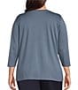 Eileen Fisher Plus Size Jersey Knit Round Neck 3/4 Sleeve Tee - Image 2
