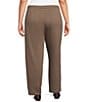Eileen Fisher Plus Size Organic Cotton Blend Brushed Terry Pull-On Straight Leg Ankle Pants - Image 2