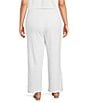 Eileen Fisher Plus Size Organic Cotton Blend Waffle Doubleknit Drawstring Wide Ankle Pants - Image 2