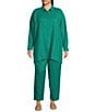 Color:Sea Star - Image 3 - Plus Size Organic Linen Ankle Pleated Lantern Leg Pull-On Ankle Pants