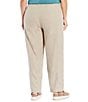 Color:Undyed Natural - Image 2 - Plus Size Organic Linen Ankle Pleated Lantern Leg Pull-On Ankle Pants