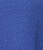 Color:Blue Star - Image 4 - Plus Size Organic Linen Jersey Knit Crew Neck Long Sleeve Tee Shirt