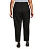 Eileen Fisher Plus Size Organic Linen Pleated Lantern Ankle Pants, Color:Black - Image 2