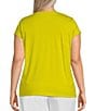 Color:Citron - Image 2 - Plus Size Organic Pima Cotton Jersey V-Neck Short Sleeve Tee Shirt