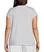 Color:Wisteria - Image 2 - Plus Size Organic Pima Cotton Jersey V-Neck Short Sleeve Tee Shirt