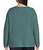 Eileen Fisher Plus Size Peruvian Cotton-Blend V-Neck Long Sleeve Sweater - Image 2