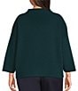 Eileen Fisher Plus Size Peruvian Organic Cotton-Blend Funnel Neck Bracelet Sleeve Sweater - Image 2