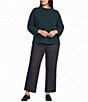 Eileen Fisher Plus Size Peruvian Organic Cotton-Blend Funnel Neck Bracelet Sleeve Sweater - Image 3