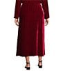 Eileen Fisher Plus Size Silk Velvet Flared Midi Skirt, Color:Ruby - Image 2