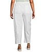 Color:White - Image 2 - Plus Size Stretch Organic Cotton Pull-On Lantern Ankle Pants