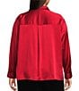 Eileen Fisher Plus Size Stretch Silk Charmeuse Point Collar Long Sleeve Button-Front Shirt - Image 2