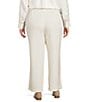 Eileen Fisher Plus Size Stretch Wool Blend Crepe Wide Leg Pants, Color:Soft White - Image 2